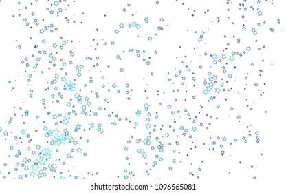 Light BLUE vector cover with small and big stars. Shining colored illustration with stars. Smart design for your business advert.