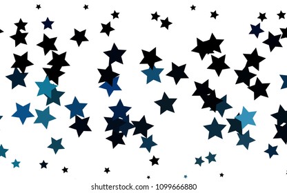 Light BLUE vector cover with small and big stars. Modern geometrical abstract illustration with stars. The pattern can be used for websites.