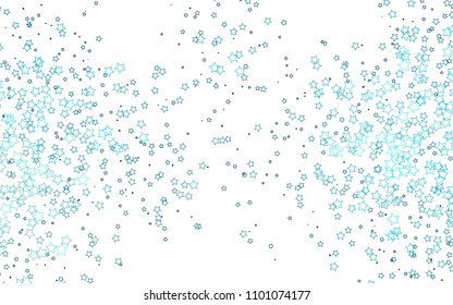Light BLUE vector cover with small and big stars. Blurred decorative design in simple style with stars. Best design for your ad, poster, banner.