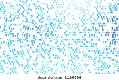Light BLUE vector cover with small and big stars. Shining colored illustration with stars. The pattern can be used for websites.