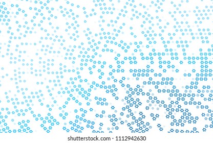 Light BLUE vector cover with small and big stars. Glitter abstract illustration with colored stars. Smart design for your business advert.
