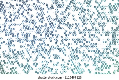 Light BLUE vector cover with small and big stars. Decorative shining illustration with stars on abstract template. Best design for your ad, poster, banner.