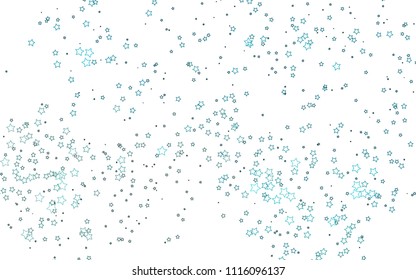 Light BLUE vector cover with small and big stars. Glitter abstract illustration with colored stars. The template can be used as a background.