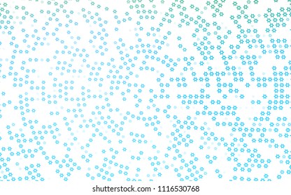 Light BLUE vector cover with small and big stars. Shining colored illustration with stars. The template can be used as a background.