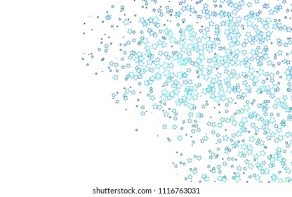 Light BLUE vector cover with small and big stars. Blurred decorative design in simple style with stars. The pattern can be used for websites.