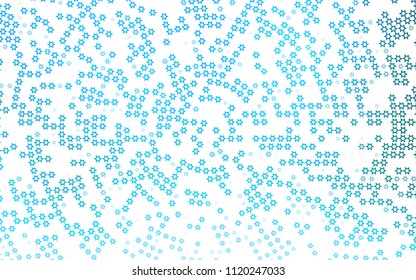 Light BLUE vector cover with small and big stars. Decorative shining illustration with stars on abstract template. The pattern can be used for wrapping gifts.