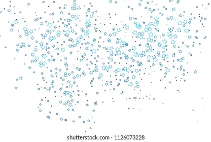 Light BLUE vector cover with small and big stars. Blurred decorative design in simple style with stars. The template can be used as a background.