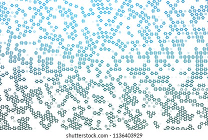 Light BLUE vector cover with small and big stars. Decorative shining illustration with stars on abstract template. The pattern can be used for new year ad, booklets.