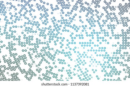 Light BLUE vector cover with small and big stars. Glitter abstract illustration with colored stars. The pattern can be used for websites.