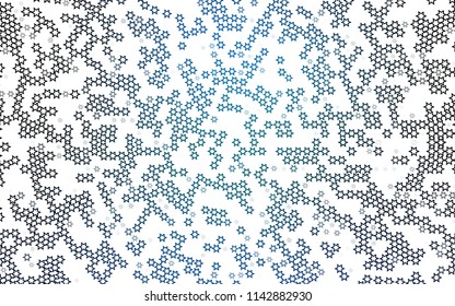 Light BLUE vector cover with small and big stars. Blurred decorative design in simple style with stars. The template can be used as a background.