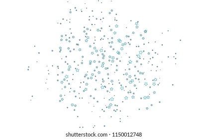Light BLUE vector cover with small and big stars. Modern geometrical abstract illustration with stars. The pattern can be used for new year ad, booklets.