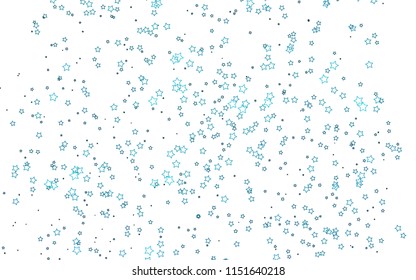 Light BLUE vector cover with small and big stars. Shining colored illustration with stars. The pattern can be used for wrapping gifts.