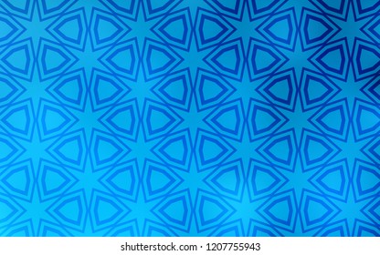Light BLUE vector cover with small and big stars. Stars on blurred abstract background with gradient. Template for sell phone backgrounds.