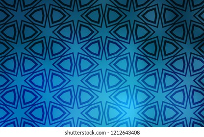 Light BLUE vector cover with small and big stars. Modern geometrical abstract illustration with stars. Pattern for new year ad, booklets.