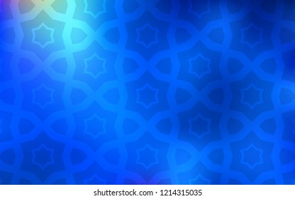 Light BLUE vector cover with small and big stars. Stars on blurred abstract background with gradient. Pattern for wrapping gifts.