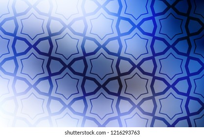 Light BLUE vector cover with small and big stars. Glitter abstract illustration with colored stars. Best design for your ad, poster, banner.