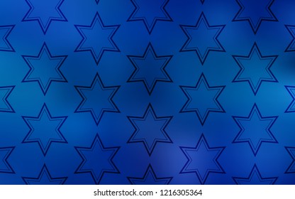 Light BLUE vector cover with small and big stars. Shining colored illustration with stars. Pattern for wrapping gifts.
