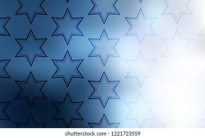 Light BLUE vector cover with small and big stars. Decorative illustration with stars on abstract template. Pattern for wrapping gifts.