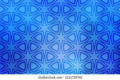 Light BLUE vector cover with small and big stars. Modern geometrical abstract illustration with stars. Pattern for websites, landing pages.