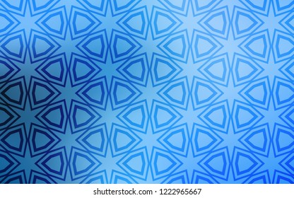 Light BLUE vector cover with small and big stars. Blurred decorative design in simple style with stars. Best design for your ad, poster, banner.