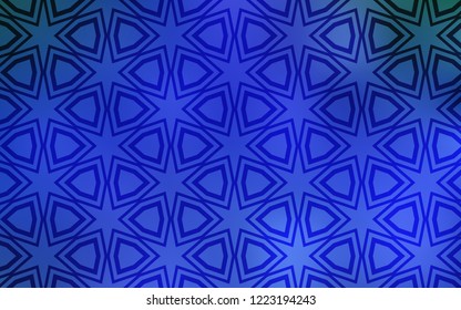 Light BLUE vector cover with small and big stars. Shining colored illustration with stars. Best design for your ad, poster, banner.