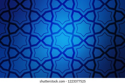 Light BLUE vector cover with small and big stars. Stars on blurred abstract background with gradient. Pattern for new year ad, booklets.