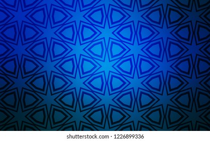 Light BLUE vector cover with small and big stars. Stars on blurred abstract background with gradient. Pattern for new year ad, booklets.