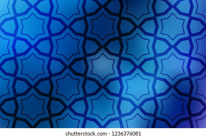 Light BLUE vector cover with small and big stars. Glitter abstract illustration with colored stars. Smart design for your business advert.
