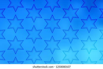Light BLUE vector cover with small and big stars. Decorative illustration with stars on abstract template. Pattern for wrapping gifts.