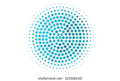 Light BLUE vector cover with small and big stars. Decorative shining illustration with stars on abstract template. The pattern can be used for wrapping gifts.