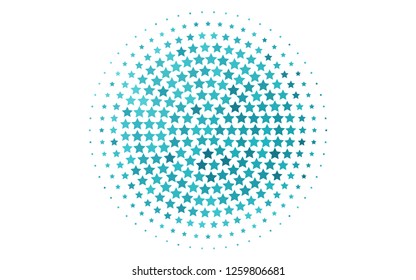 Light BLUE vector cover with small and big stars. Glitter abstract illustration with colored stars. The pattern can be used for wrapping gifts.