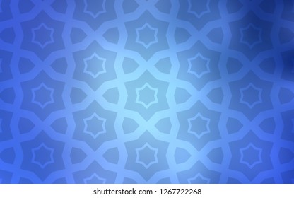 Light BLUE vector cover with small and big stars. Stars on blurred abstract background with gradient. Smart design for your business advert.