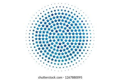 Light BLUE vector cover with small and big stars. Modern geometrical abstract illustration with stars. Best design for your ad, poster, banner.