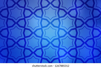 Light BLUE vector cover with small and big stars. Decorative illustration with stars on abstract template. Pattern for new year ad, booklets.