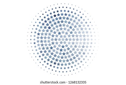 Light BLUE vector cover with small and big stars. Glitter abstract illustration with colored stars. Best design for your ad, poster, banner.