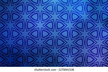 Light BLUE vector cover with small and big stars. Stars on blurred abstract background with gradient. Pattern for wrapping gifts.