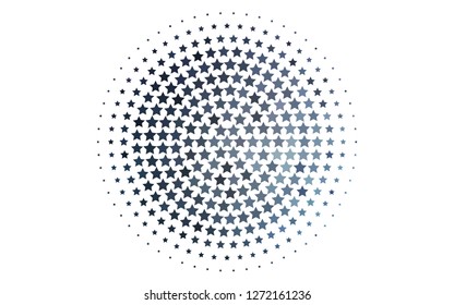 Light BLUE vector cover with small and big stars. Stars on blurred abstract background with gradient. Smart design for your business advert.