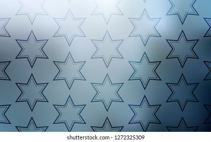 Light BLUE vector cover with small and big stars. Blurred decorative design in simple style with stars. Smart design for your business advert.