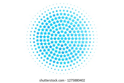 Light BLUE vector cover with small and big stars. Blurred decorative design in simple style with stars. Smart design for your business advert.