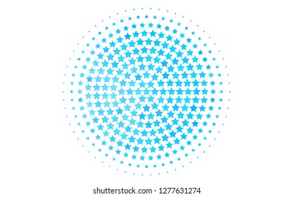 Light BLUE vector cover with small and big stars. Decorative shining illustration with stars on abstract template. Smart design for your business advert.