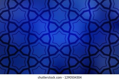 Light BLUE vector cover with small and big stars. Stars on blurred abstract background with gradient. Best design for your ad, poster, banner.