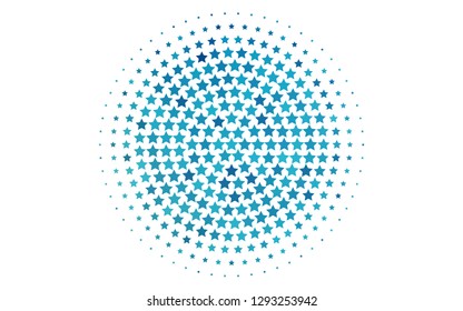 Light BLUE vector cover with small and big stars. Decorative shining illustration with stars on abstract template. Smart design for your business advert.