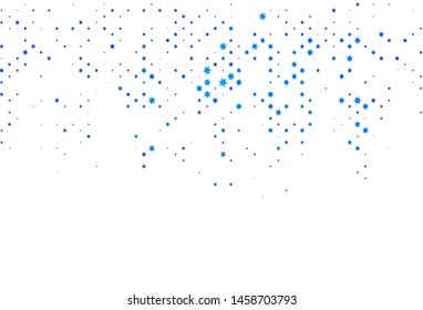 Light BLUE vector cover with small and big stars. Stars on blurred abstract background with gradient. Smart design for your business advert.