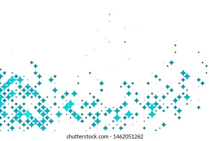 Light BLUE vector cover with small and big stars. Decorative shining illustration with stars on abstract template. The template can be used as a background.
