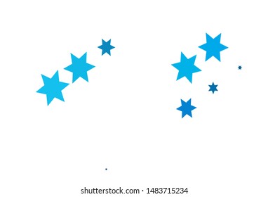 Light BLUE vector cover with small and big stars. Decorative shining illustration with stars on abstract template. The pattern can be used for new year ad, booklets.