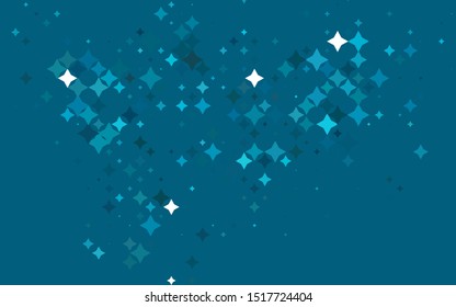 Light BLUE vector cover with small and big stars. Modern geometrical abstract illustration with stars. Best design for your ad, poster, banner.