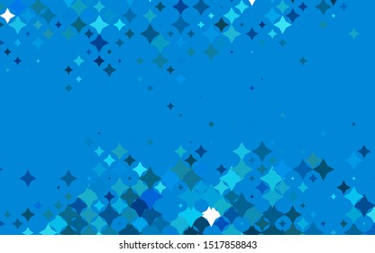 Light BLUE vector cover with small and big stars. Shining colored illustration with stars. The pattern can be used for new year ad, booklets.