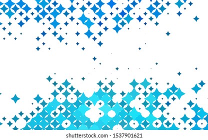 Light BLUE vector cover with small and big stars. Shining colored illustration with stars. The pattern can be used for new year ad, booklets.