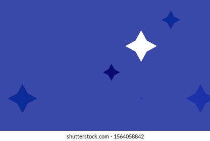 Light BLUE vector cover with small and big stars. Shining colored illustration with stars. Best design for your ad, poster, banner.