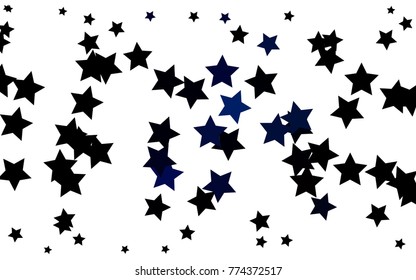 Light BLUE vector cover with small and big stars. Modern geometrical abstract illustration with stars. The pattern can be used for websites.
